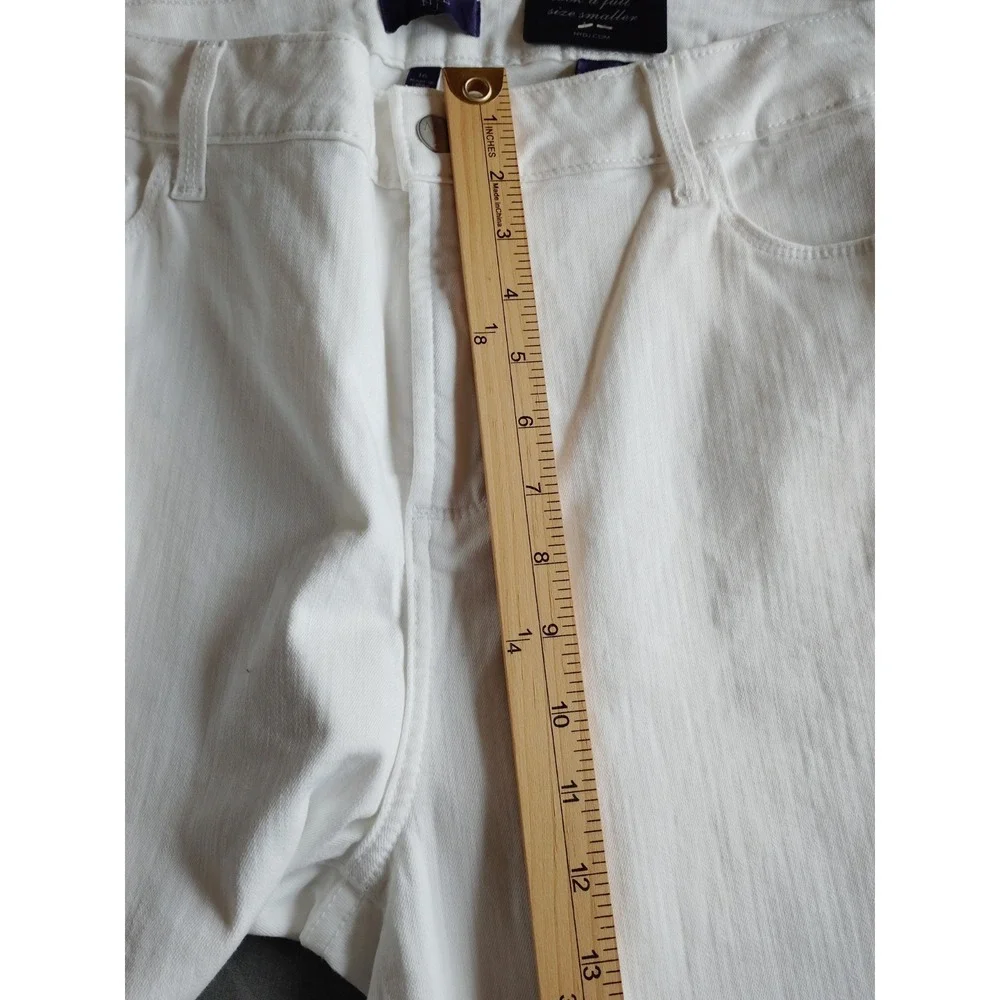 NWT Not Your Daughters Jeans NYD Women 16 WHITE Straight Leg Classic Preppy $104
